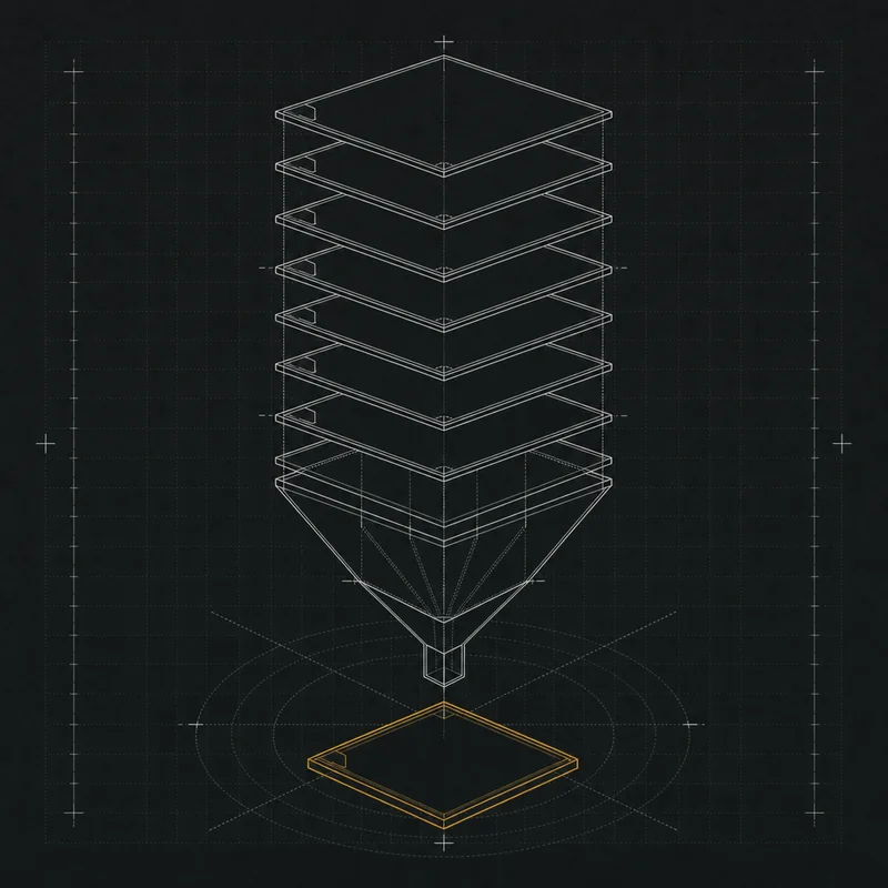Datasheet schematic of nested aesthetic tokens compiling into a layered composition